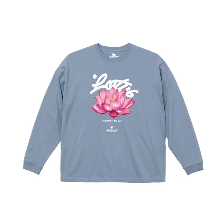 アシッドブルー | NOBOUND 長袖Tシャツ 蓮 | printrium