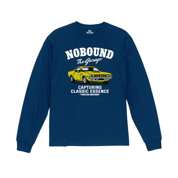 クラシックブルー | NOBOUND 長袖Tシャツ クラシックカーイラスト | printrium
