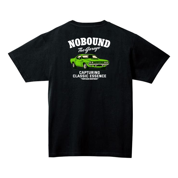 ブラック | NOBOUND 半袖Tシャツ クラシックカーイラスト | printrium