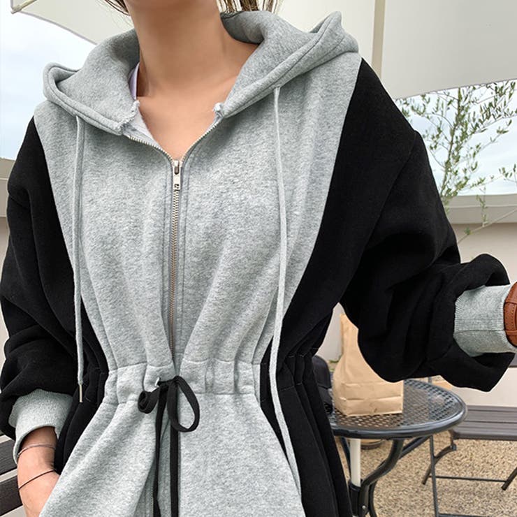 配色フロントジップ裏起毛フードワンピース 品番 Pvbw Privatebeach プライベートビーチ のレディースファッション通販 Shoplist ショップリスト