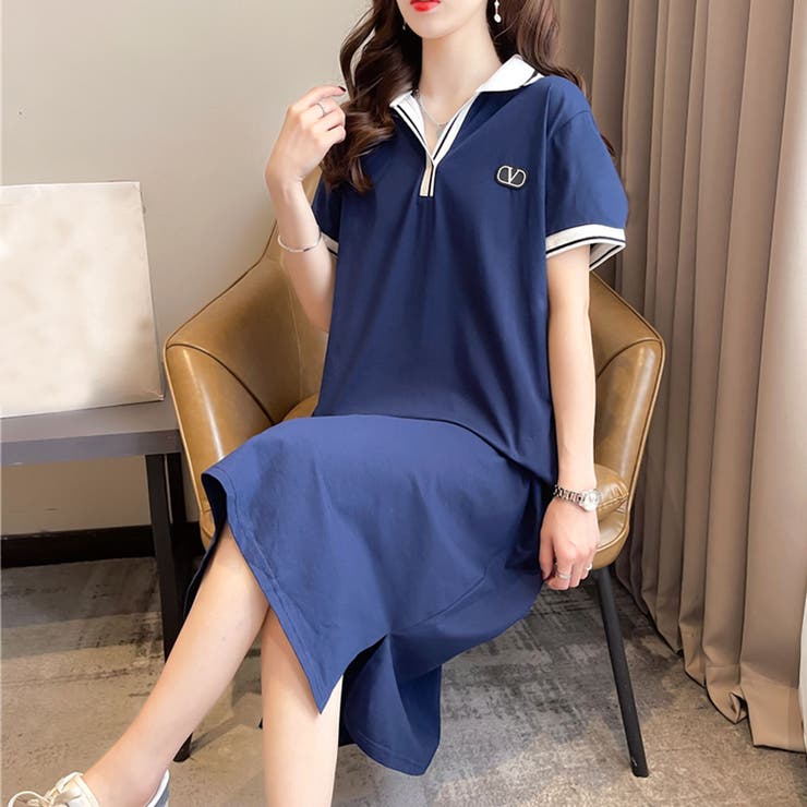 【再入荷】ポロ衿配色ワンピース | privatebeach | 詳細画像2 