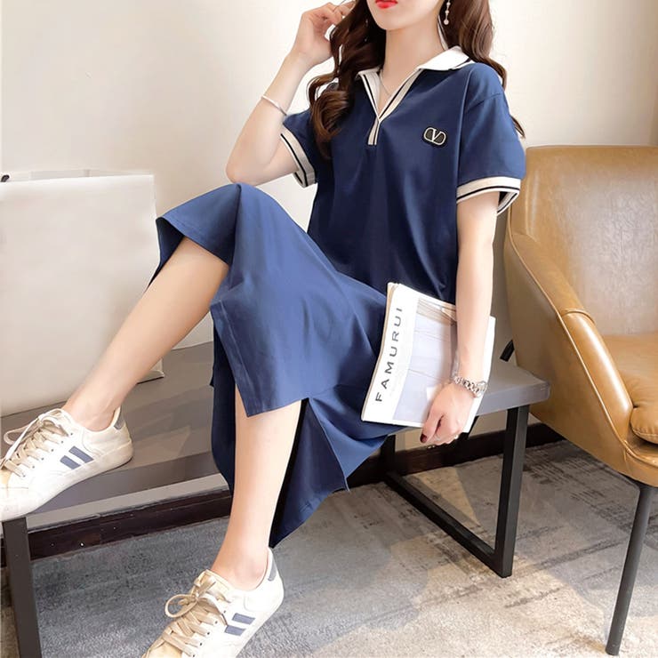 【再入荷】ポロ衿配色ワンピース | privatebeach | 詳細画像1 