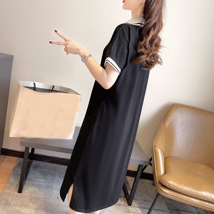 【再入荷】ポロ衿配色ワンピース | privatebeach | 詳細画像8 