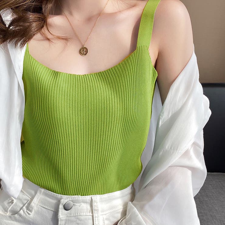 リブ編みニットキャミソール タンクトップ | privatebeach | 詳細画像10 