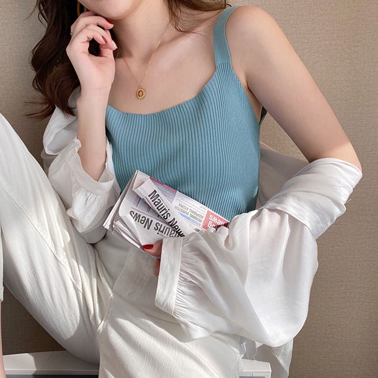 リブ編みニットキャミソール タンクトップ | privatebeach | 詳細画像13 