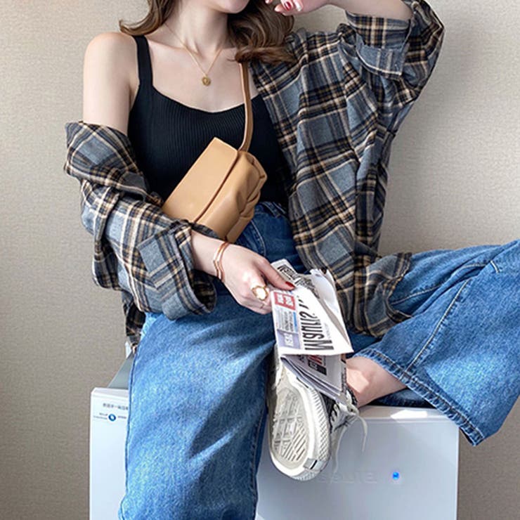 ブラック | リブ編みニットキャミソール タンクトップ | privatebeach