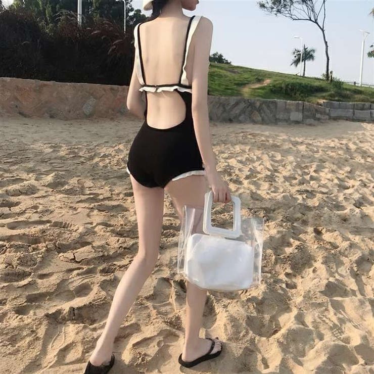 水着 配色フリルスイムウェア[品番：PVBW0008636]｜privatebeach