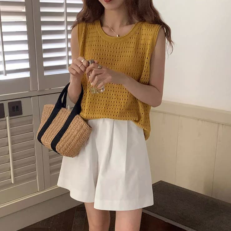 メッシュノースリーブトップス[品番：PVBW0008761]｜privatebeach