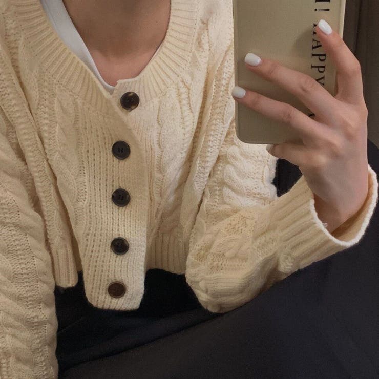 vintageケーブルニット クロップドカーディガン vintageケーブルニット クロップドカーディガン かわいい クルミ