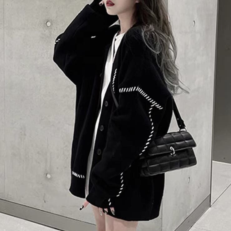 ステッチデザインオーバーサイズニットカーディガン | privatebeach | 詳細画像5 