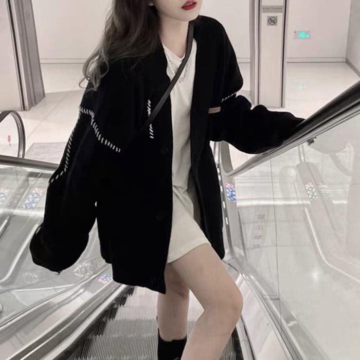 ステッチデザインオーバーサイズニットカーディガン | privatebeach | 詳細画像7 