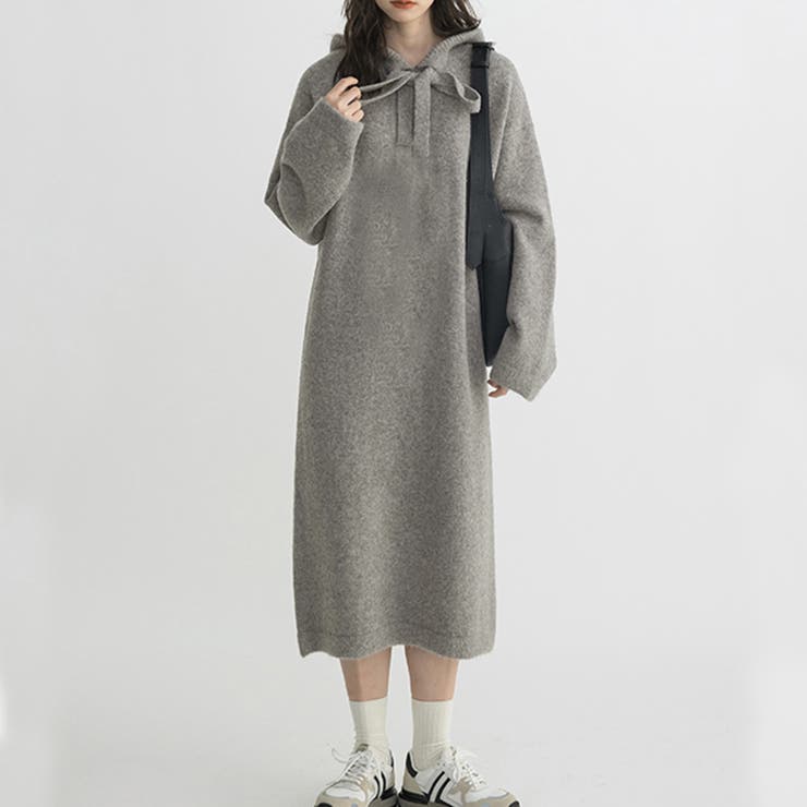 フーディーニットロングワンピース[品番：PVBW0008812]｜privatebeach  