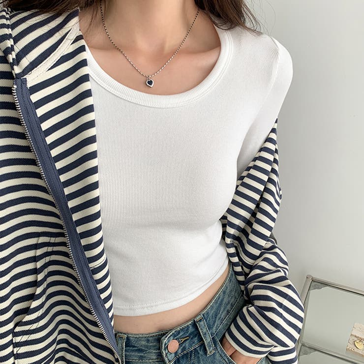 シンプルクロップド丈ロンT | privatebeach | 詳細画像2 