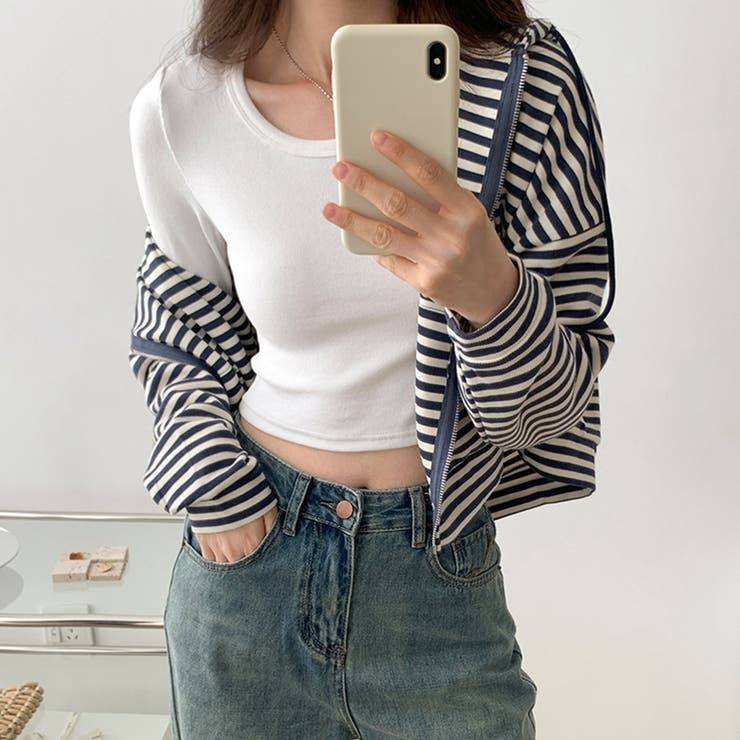 シンプルクロップド丈ロンT | privatebeach | 詳細画像3 