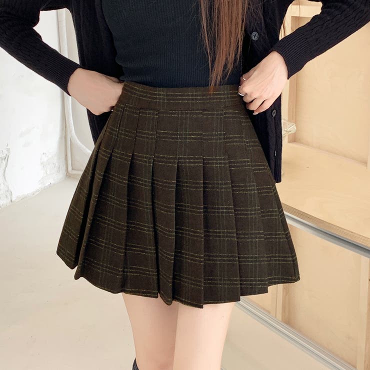 チェック柄ハイウエストプリーツミニスカート スカパン | privatebeach | 詳細画像3 