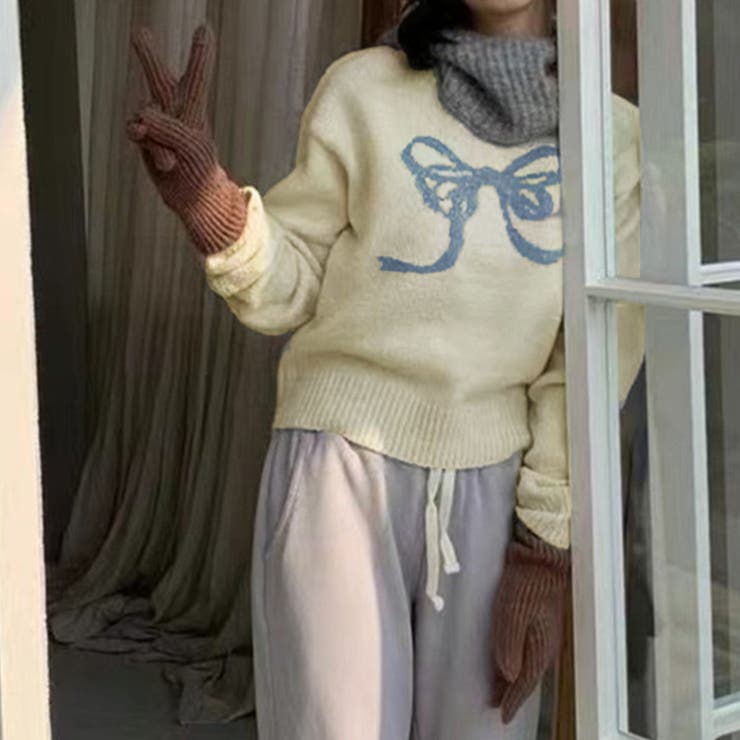 リボン柄ニットトップス | privatebeach | 詳細画像15 