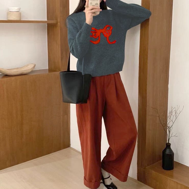 リボン柄ニットトップス | privatebeach | 詳細画像3 