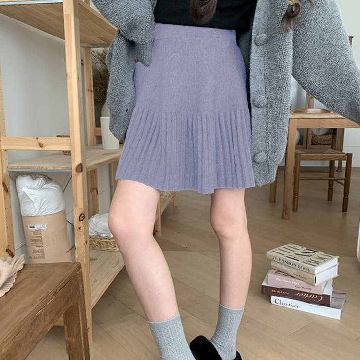 ニットプリーツミニスカート[品番：PVBW0008989]｜privatebeach