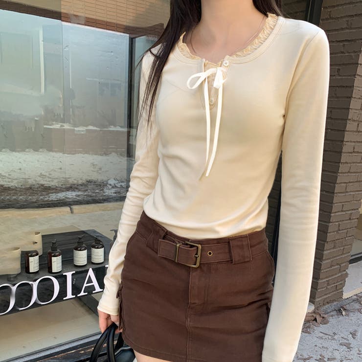 フェイクレイヤードリボン使いトップス | privatebeach | 詳細画像2 