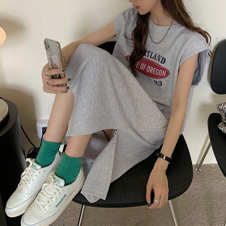 ロゴプリントフレンチスリーブTシャツワンピース | privatebeach | 詳細画像2 