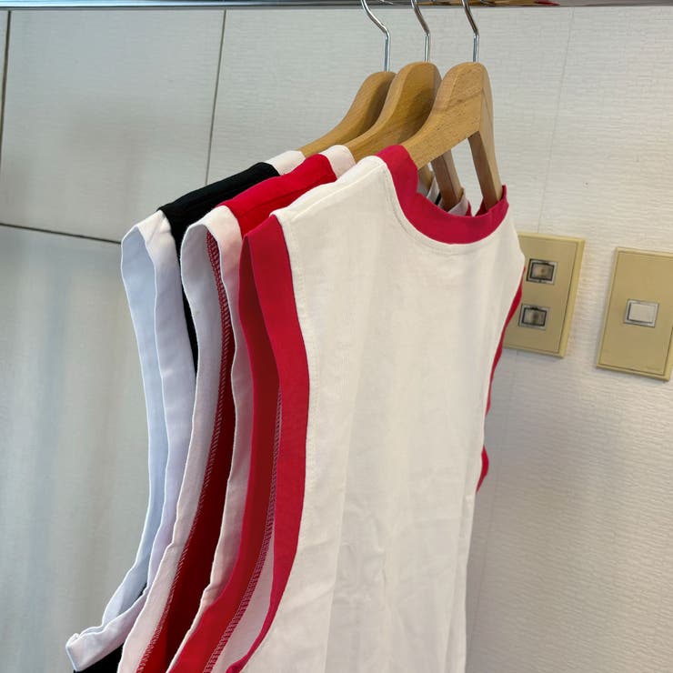 ロゴプリントノースリーブTシャツミニワンピース[品番