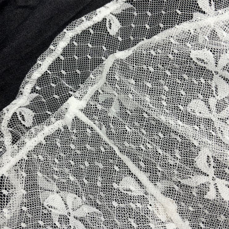 リボン柄シアーノースリーブワンピース[品番：PVBW0009134