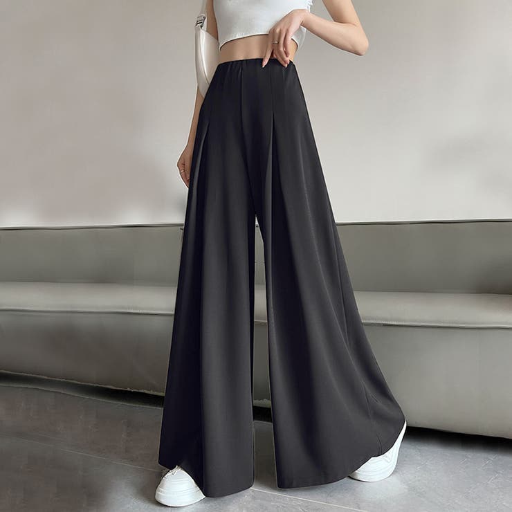 ワイドシルエット ドレープパンツ ハイウエスト お洒落 n1559 osharewalker ワイドパンツ レディース ボトムス ロングパンツ