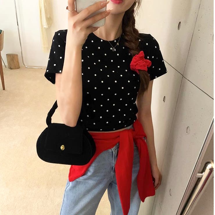 ドット柄クロップド丈Tシャツ | privatebeach | 詳細画像15 