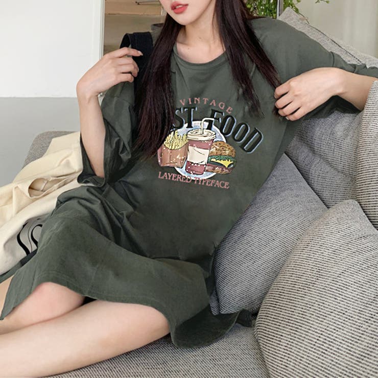 ロゴプリントTシャツワンピース[品番：PVBW0009152