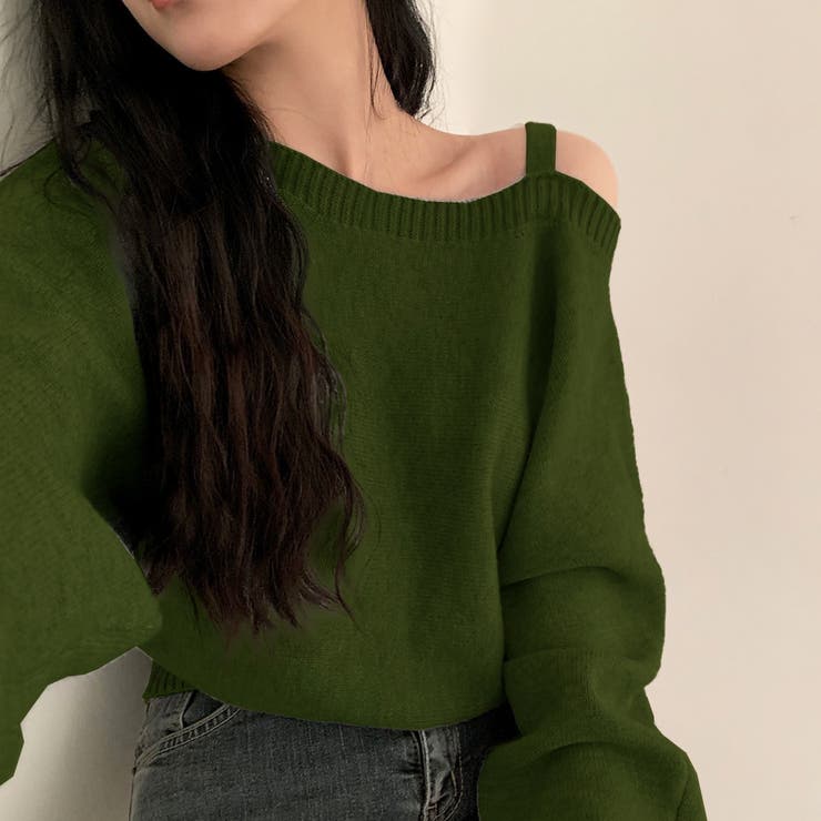 アシンメトリーオフショルダーニットトップス | privatebeach | 詳細画像19 