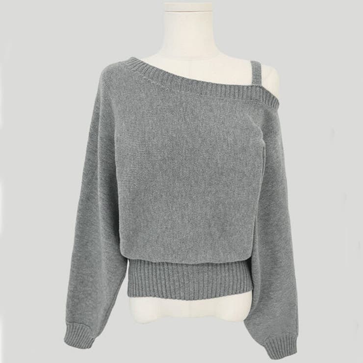 アシンメトリーオフショルダーニットトップス | privatebeach | 詳細画像21 