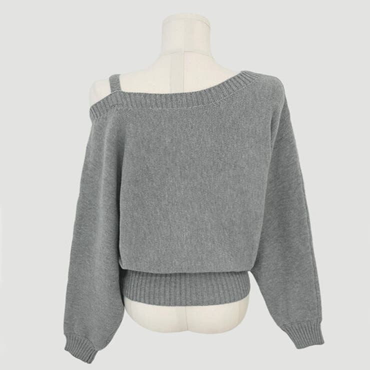 アシンメトリーオフショルダーニットトップス | privatebeach | 詳細画像22 