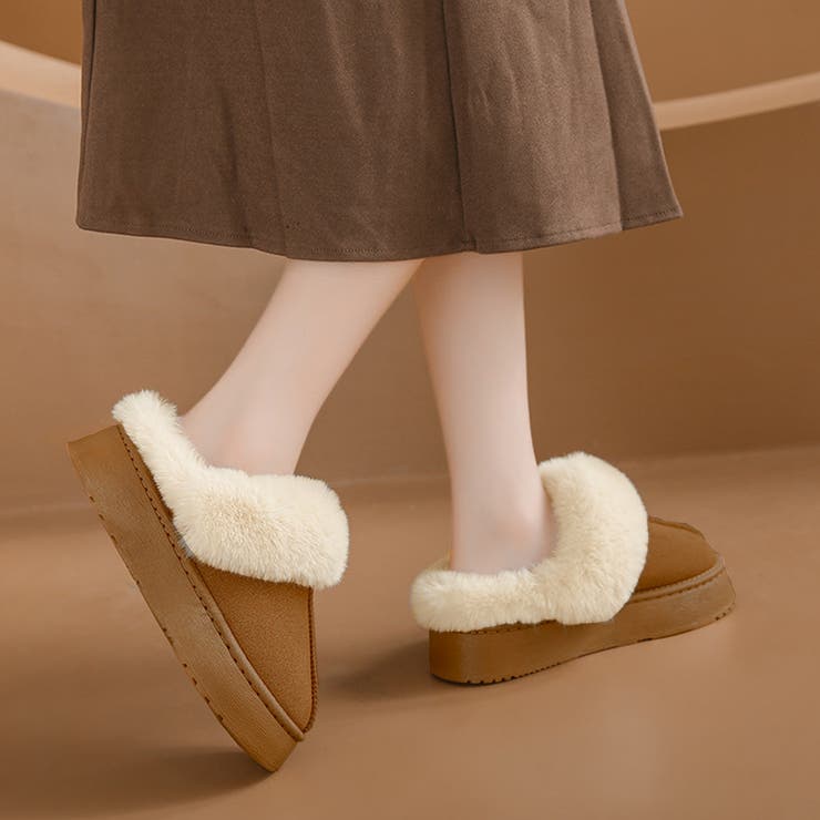 厚底フェイクムートン裏ボアスリッポンサンダル | privatebeach | 詳細画像3 