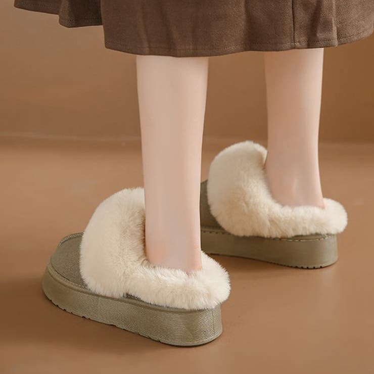 厚底フェイクムートン裏ボアスリッポンサンダル | privatebeach | 詳細画像9 