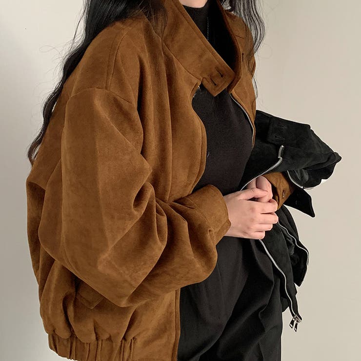 スエードタッチオーバーサイズブルゾン[品番：PVBW0009284