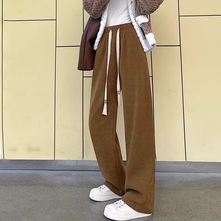 裏起毛コーデュロイストレートパンツ[品番：PVBW0009272 