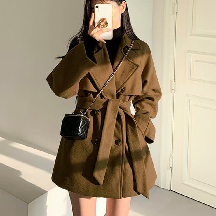 フェイクウールショート丈トレンチコート | privatebeach | 詳細画像4 