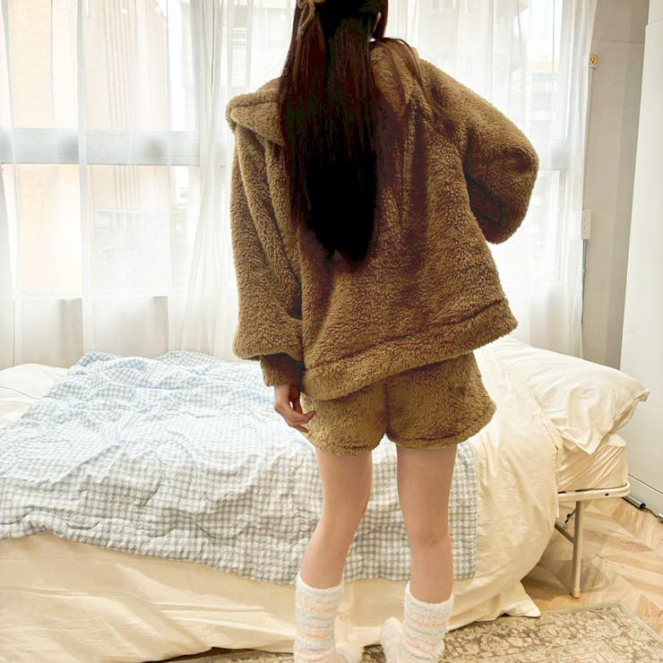 2点セットルームウェア BIGシルエットボアパーカー＆ショートパンツ | privatebeach | 詳細画像28 