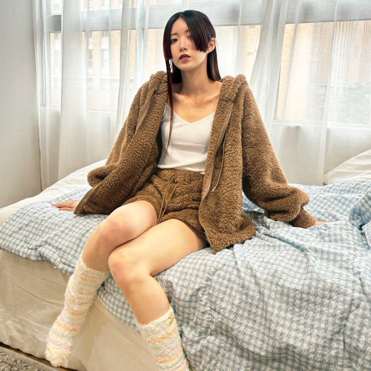 2点セットルームウェア BIGシルエットボアパーカー＆ショートパンツ | privatebeach | 詳細画像29 