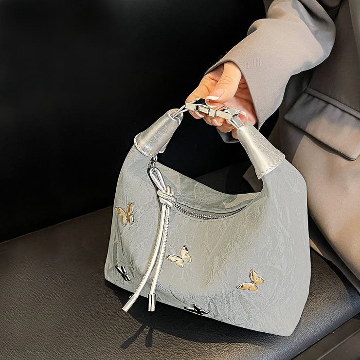 シルバー | スタッズ付き2WAYハンドバッグ | privatebeach