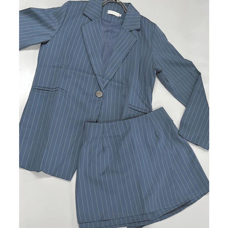 2点セットアップ ストライプ柄テーラードジャケット＆スカパン | privatebeach | 詳細画像12 