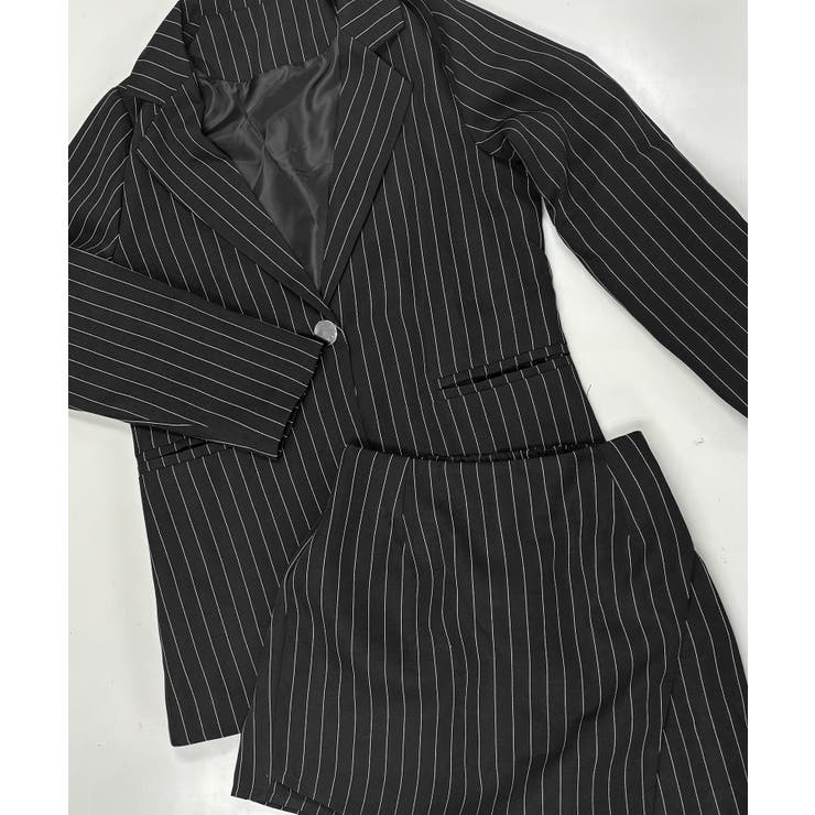 2点セットアップ ストライプ柄テーラードジャケット＆スカパン | privatebeach | 詳細画像19 