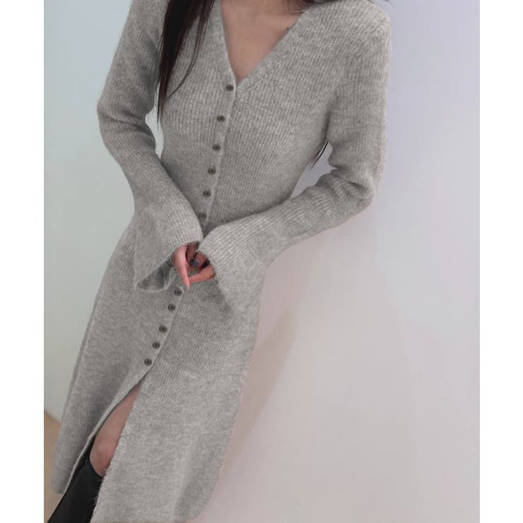 Vネックニットロングワンピース | privatebeach | 詳細画像1 