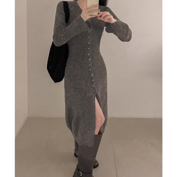 Vネックニットロングワンピース | privatebeach | 詳細画像8 