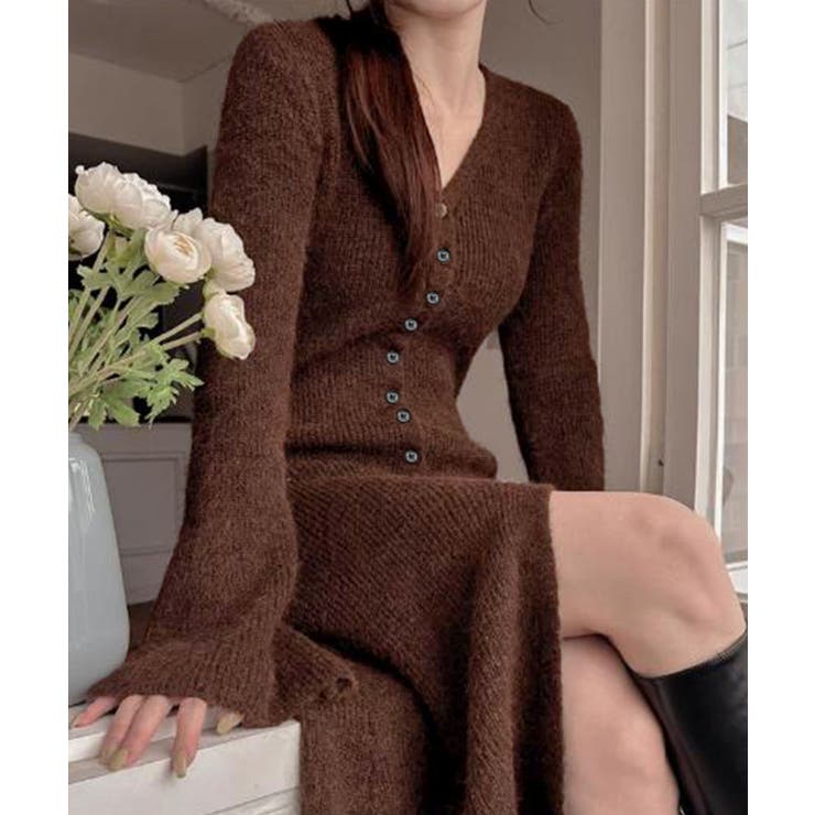 Vネックニットロングワンピース | privatebeach | 詳細画像10 