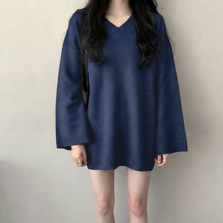 ワイドスリーブVネックルーズニットトップス | privatebeach | 詳細画像25 