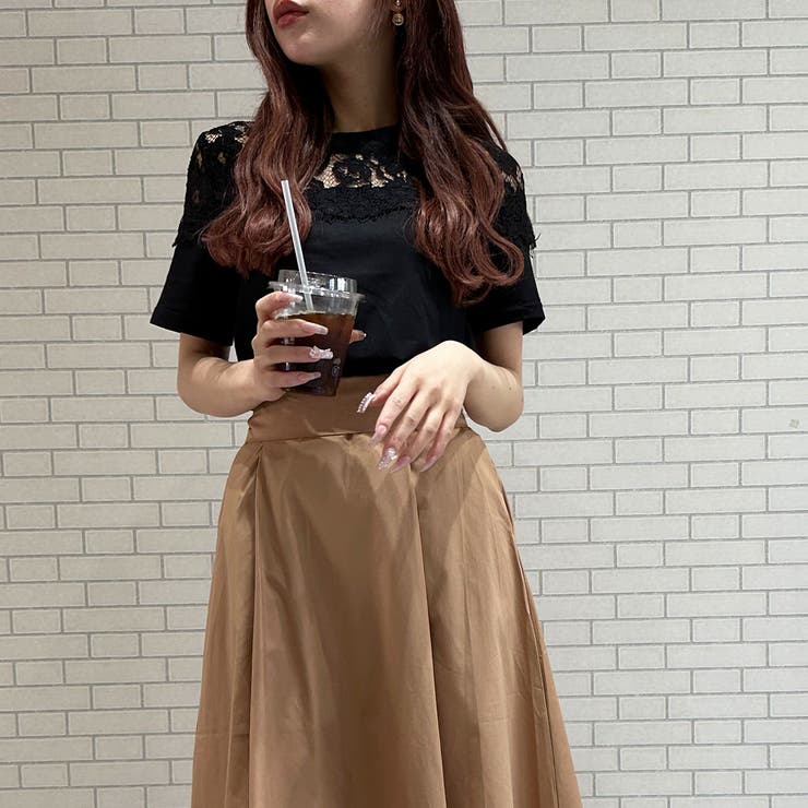 モチーフレース使いクルーネックTシャツ | privatebeach | 詳細画像9 