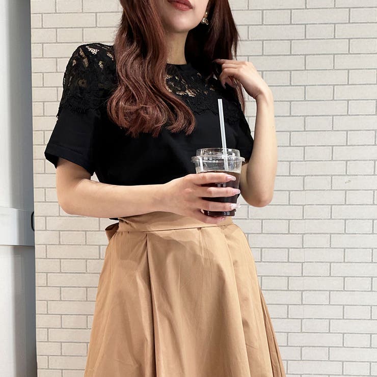 モチーフレース使いクルーネックTシャツ | privatebeach | 詳細画像10 
