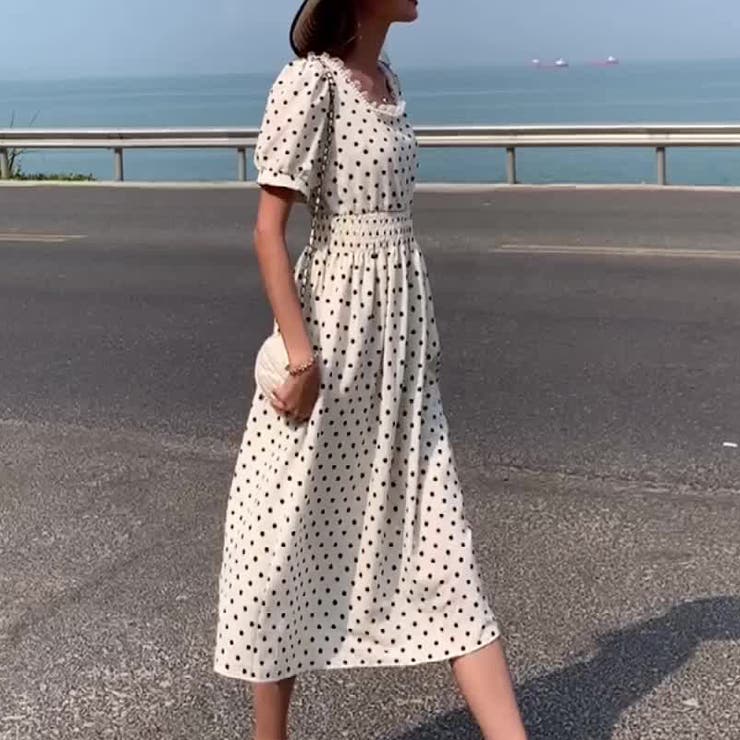 Dot Pattern Tulle One-piece Dress/ドットチュールティアード