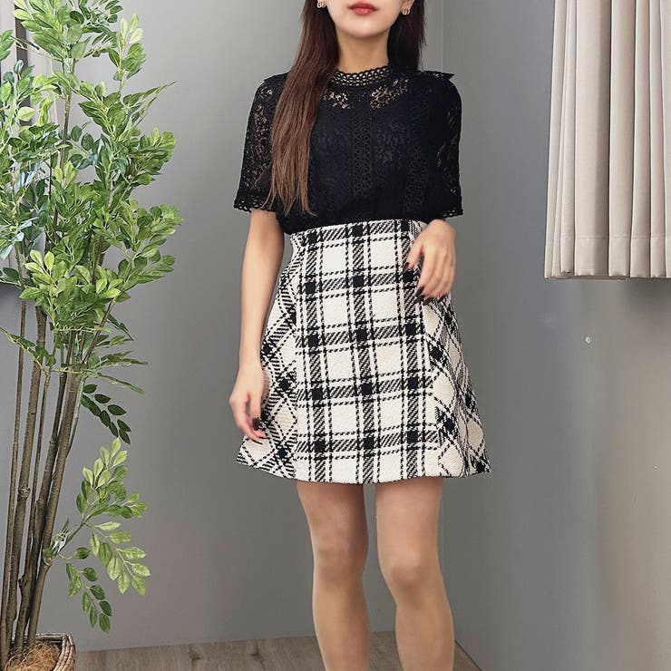 バイヤスチェック柄ミニスカート | privatebeach | 詳細画像2 